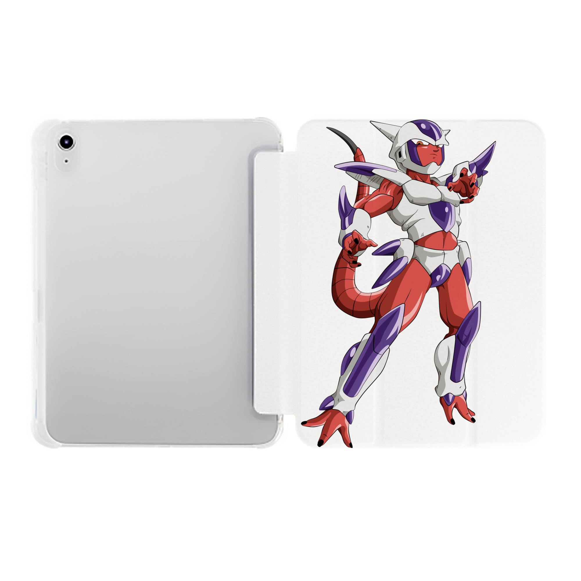 （画像用） ドラゴンボール フリーザ DRAGON BALL Frieza IPad ケース ペン収納付き 三つ折りスタンド PUレザー×シリコン 対応機種9.5/10.5/10.9インチ